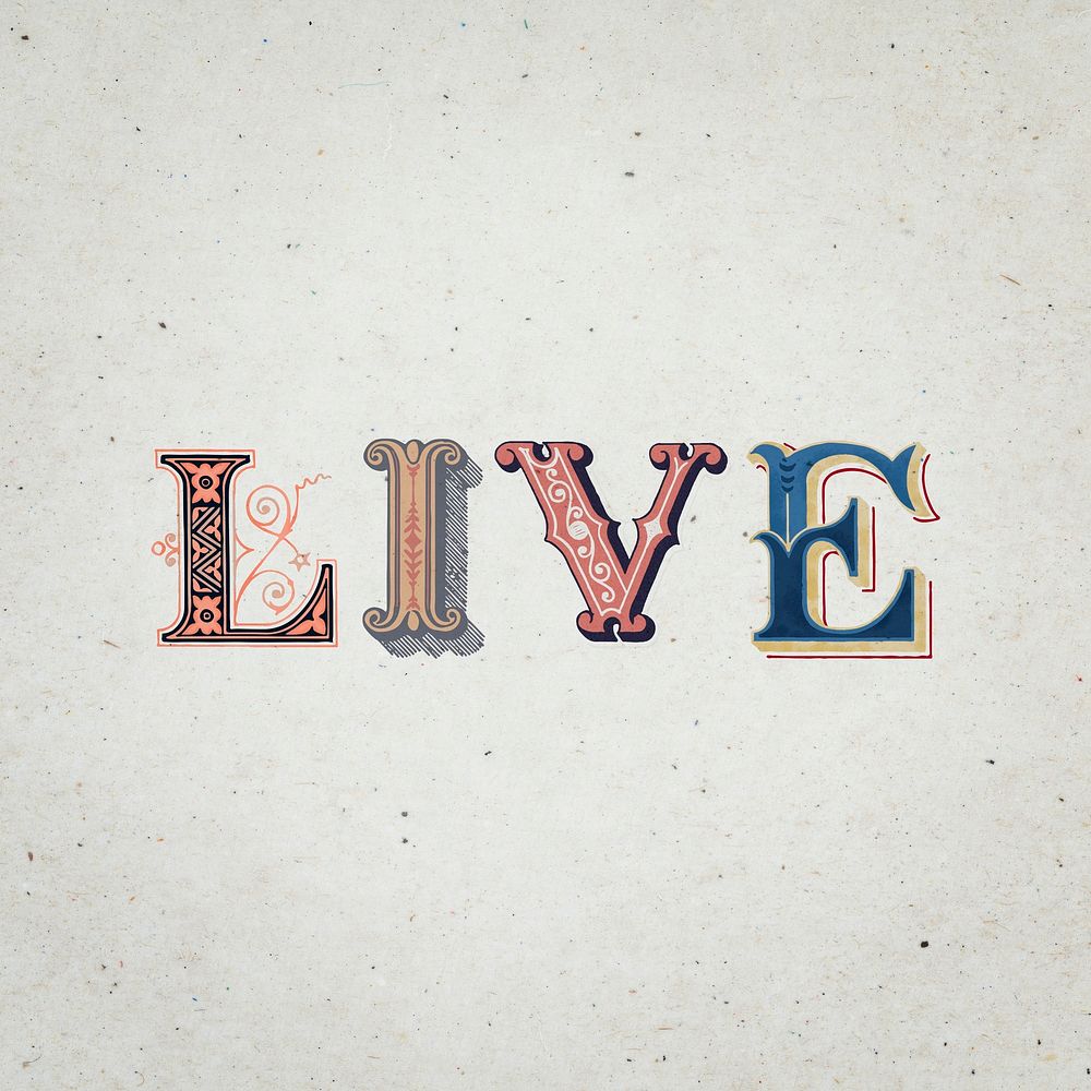 Live victorian style  typography font 