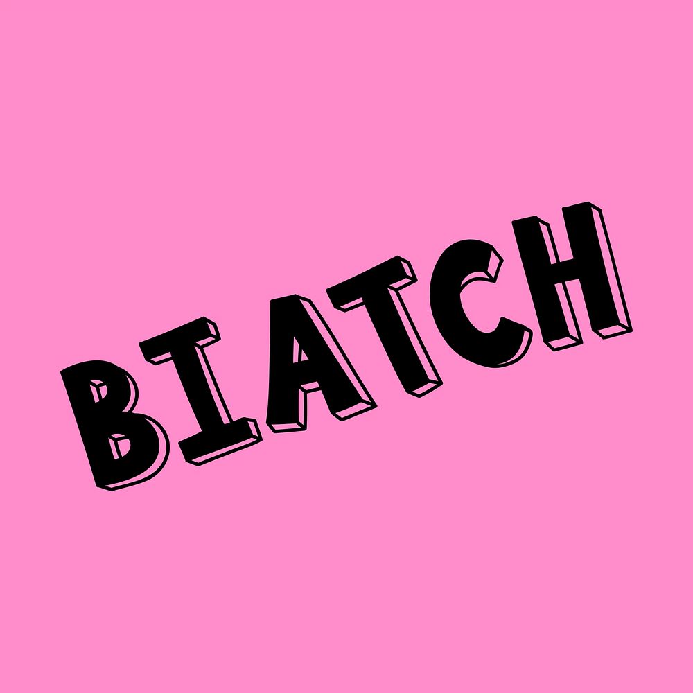 Biatch bold text vector typography font