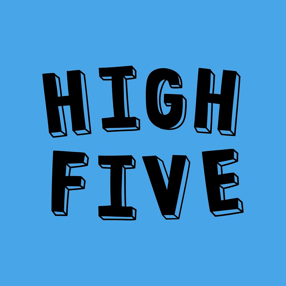 High five vector word art typography