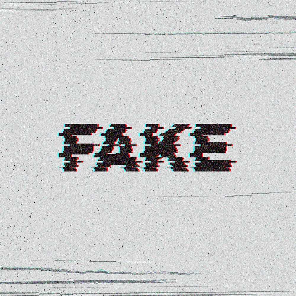 Fake glitch effect typography on a gray background