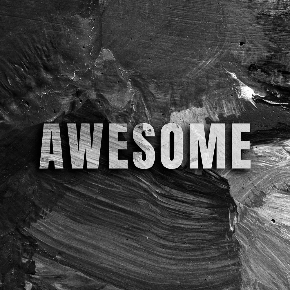 Awesome uppercase letters typography on brush stroke background