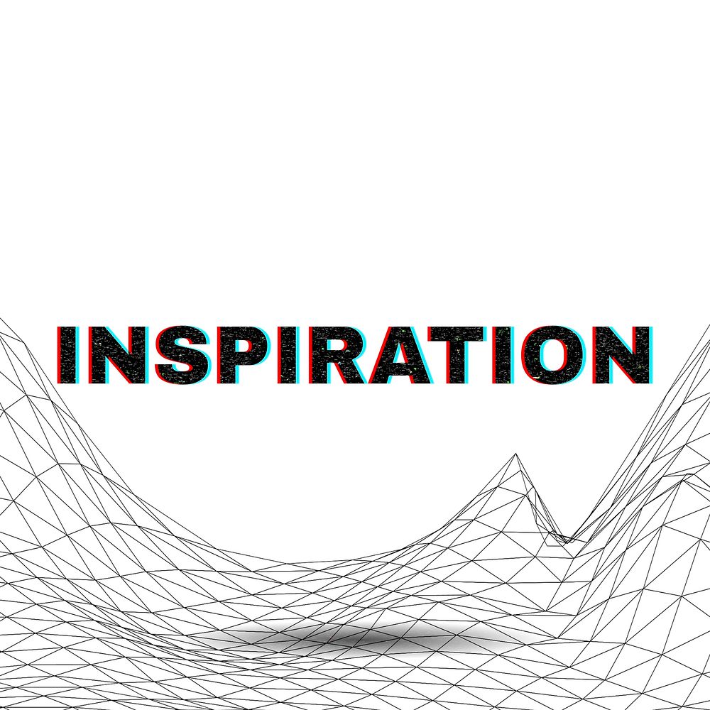 Word INSPIRATION typography wavy background