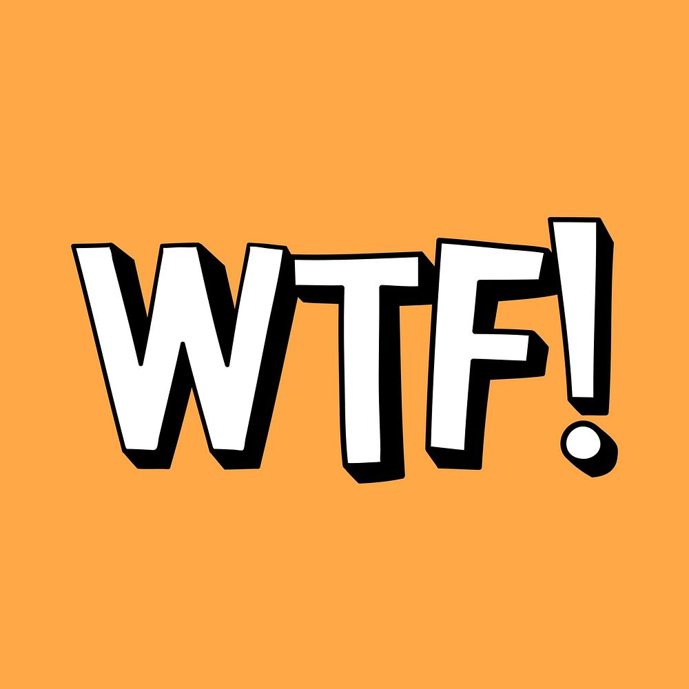 WTF shadow font typography vector