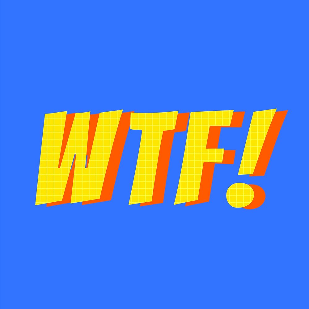 3D wtf! funky lettering vector