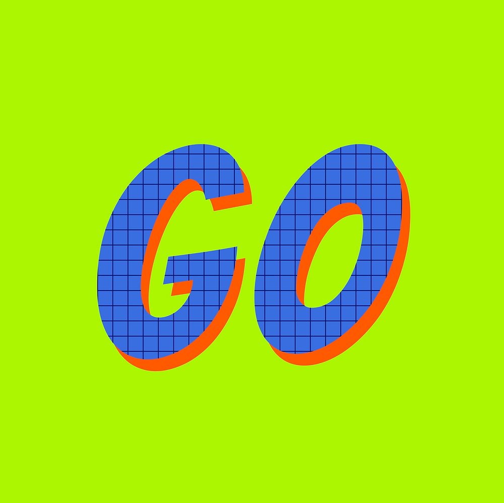 3D go funky lettering vector