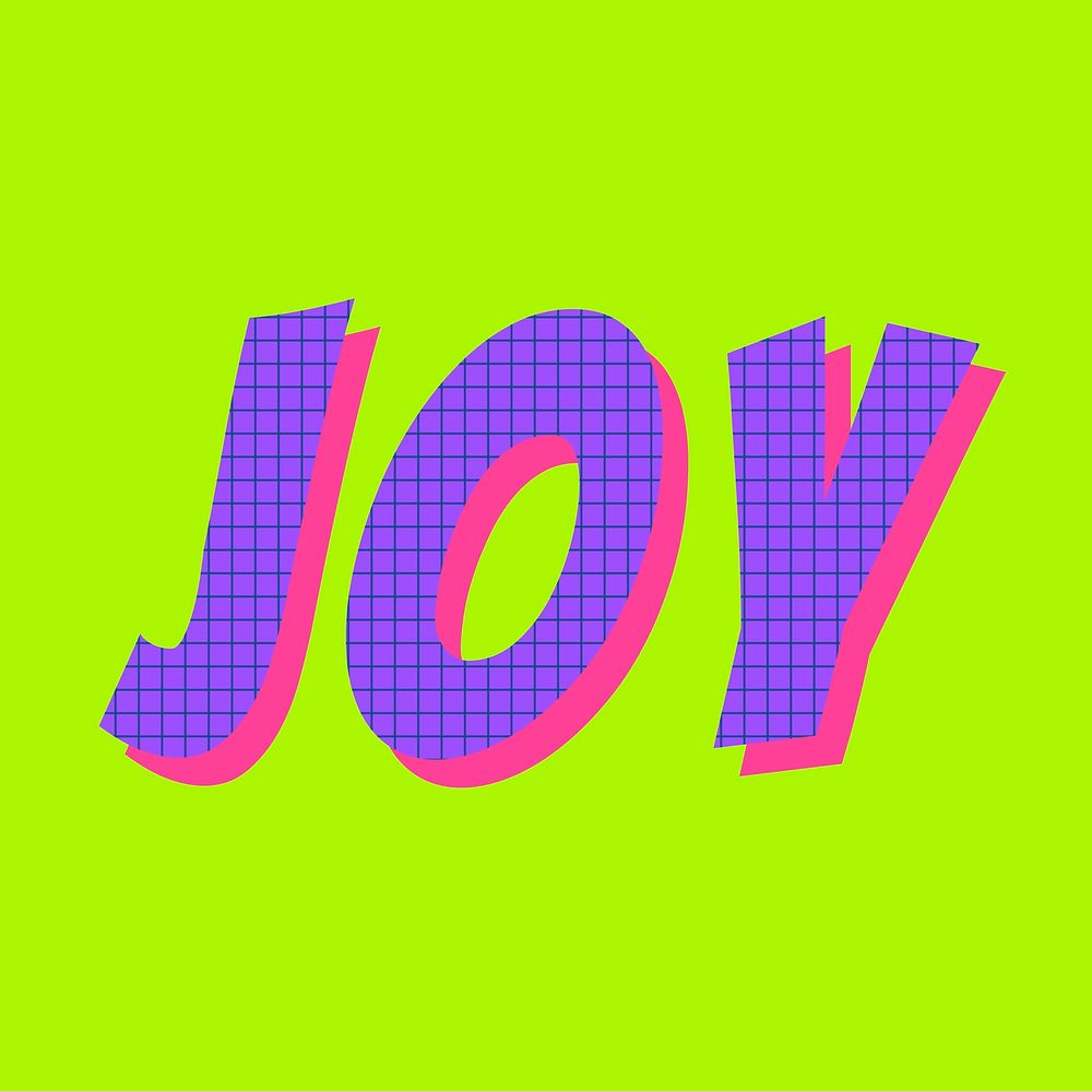 3D joy funky lettering vector