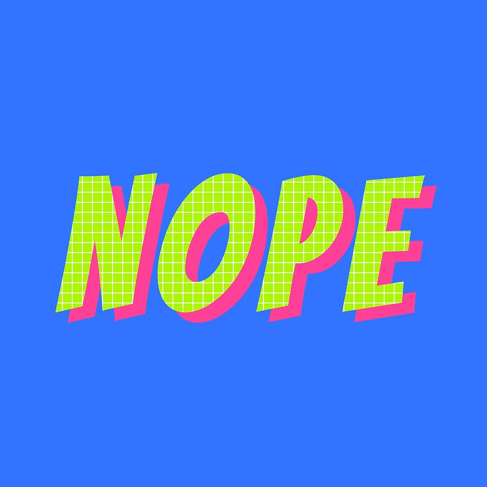 3D nope funky lettering vector