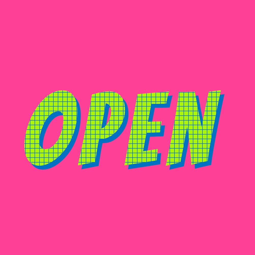 3D open cartoon lettering vector
