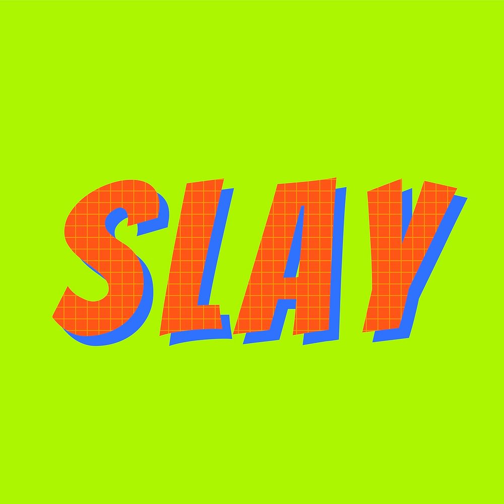 3D slay funky lettering vector