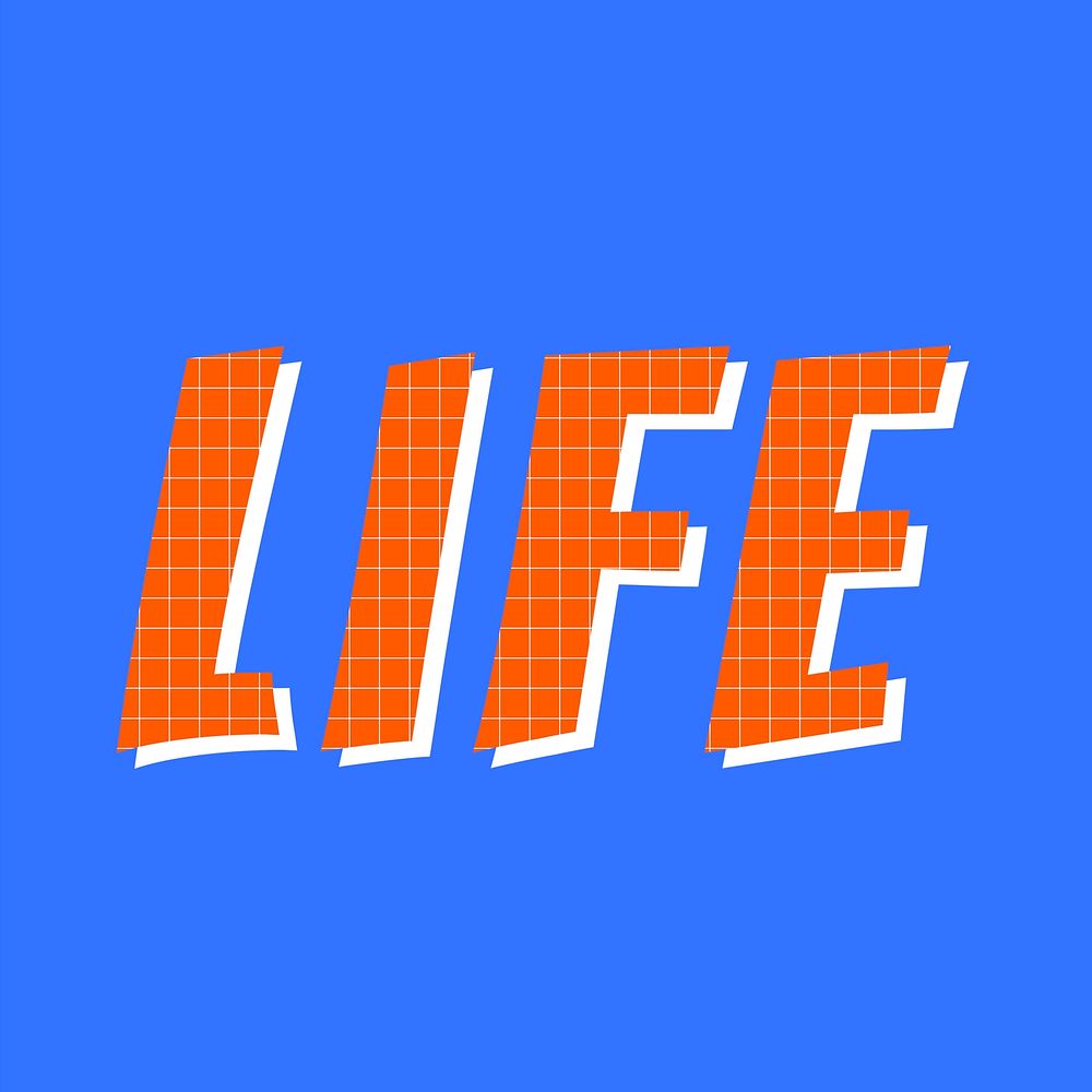 3D life funky lettering vector