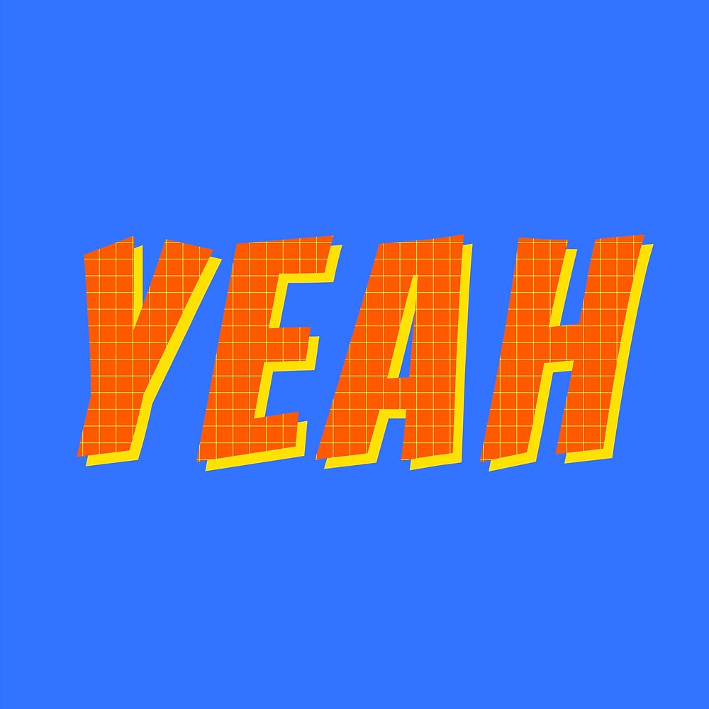 3D yeah funky lettering vector