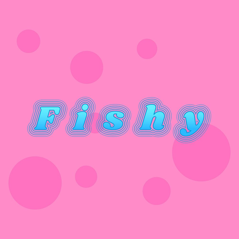 Fishy retro font typography vector
