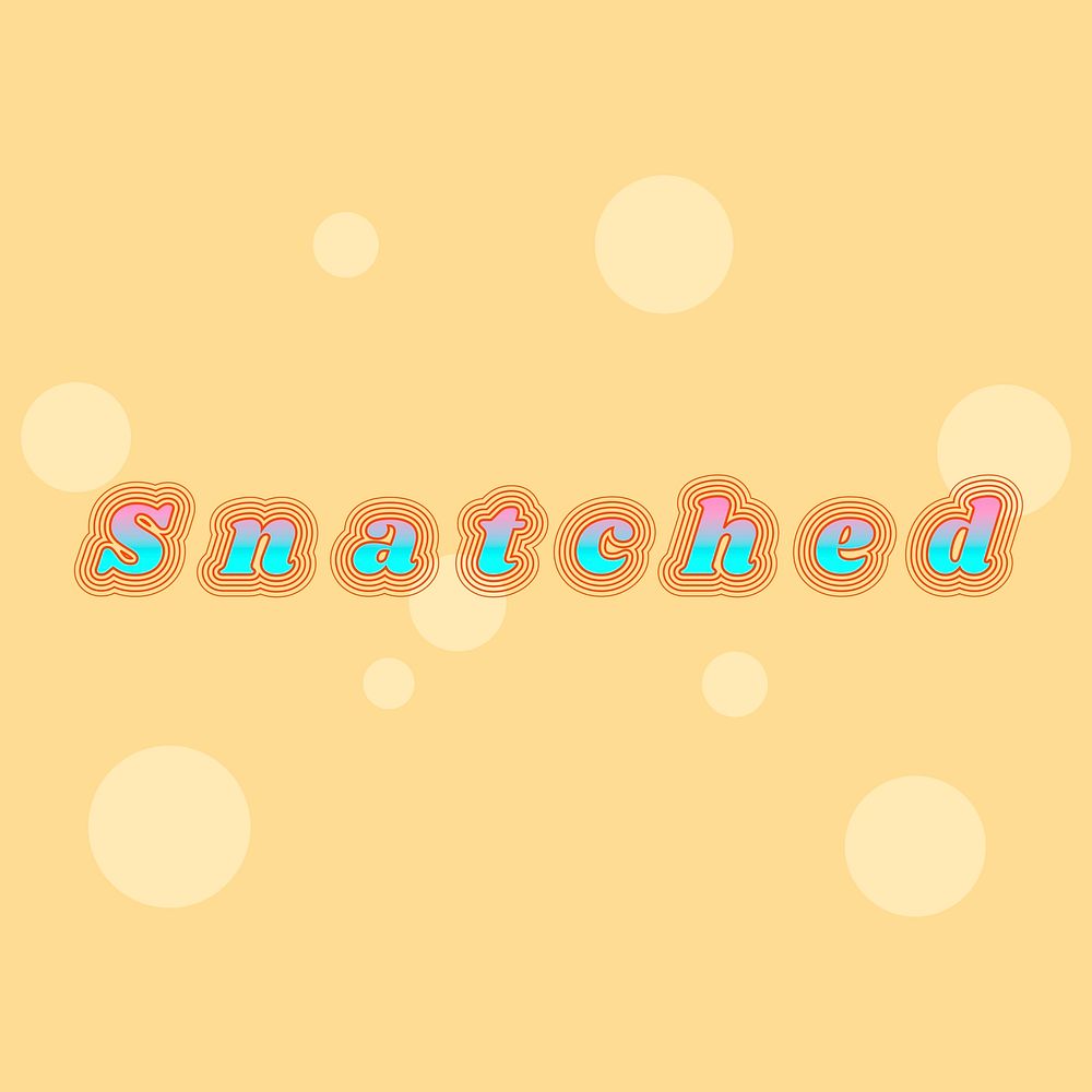 Snatched retro font typography vector