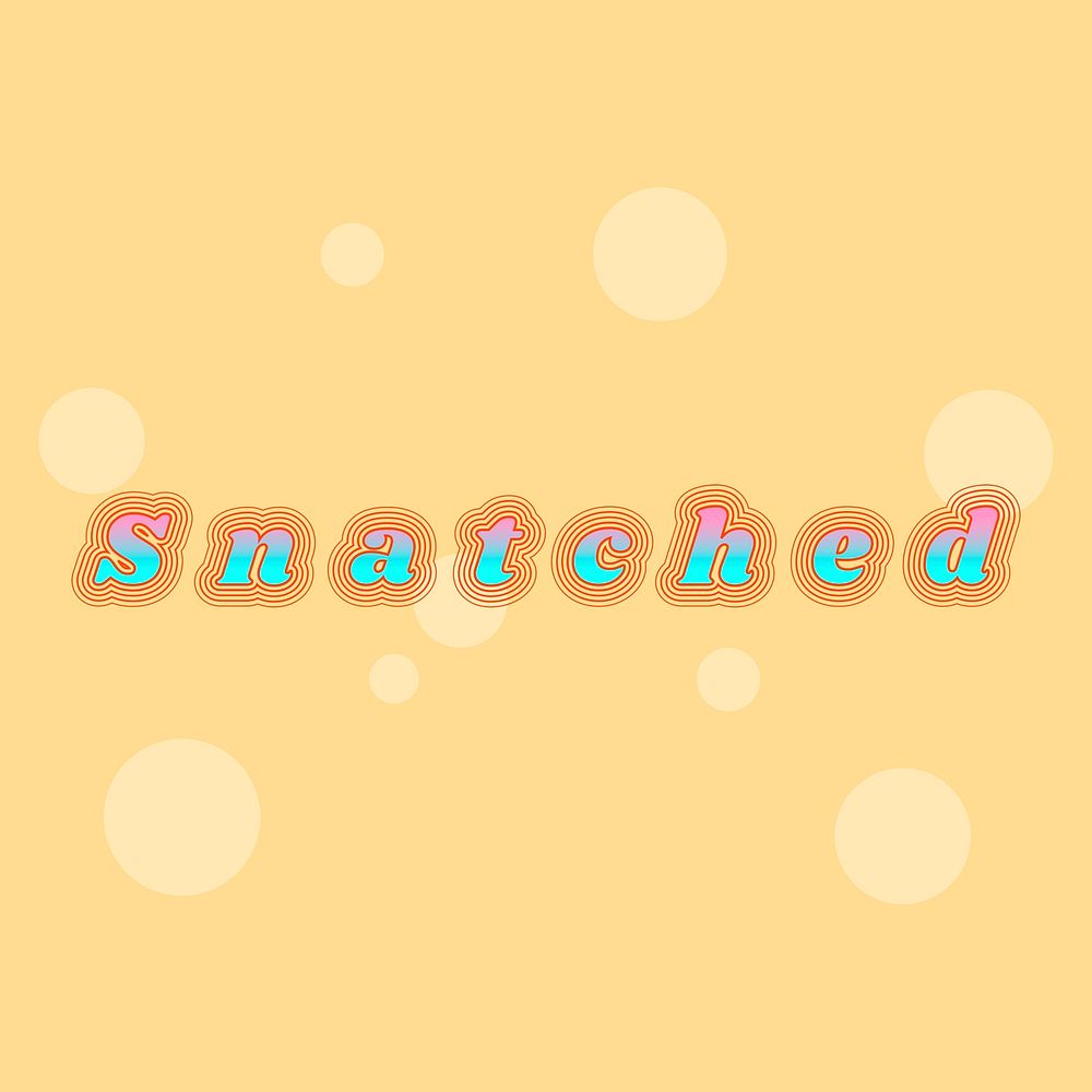 Colorful snatched funky psd typography