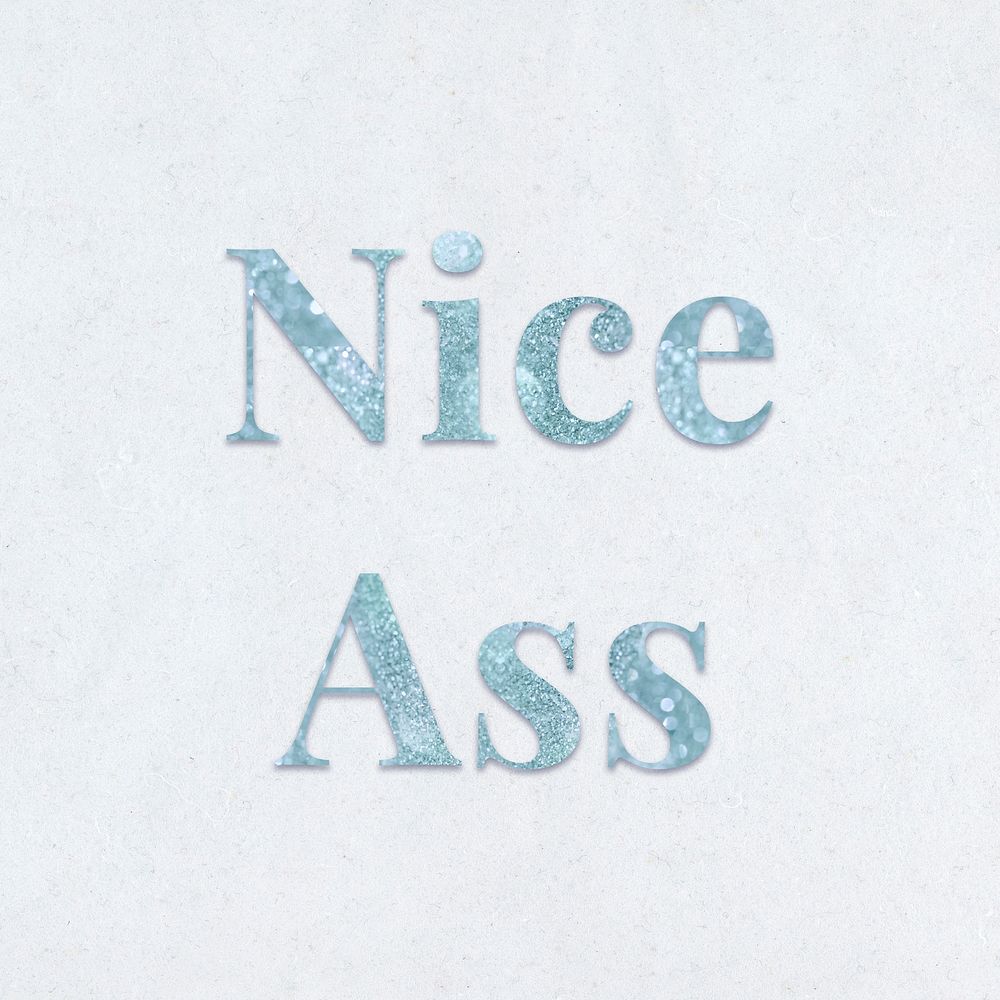 Nice ass light blue glitter font on a blue background