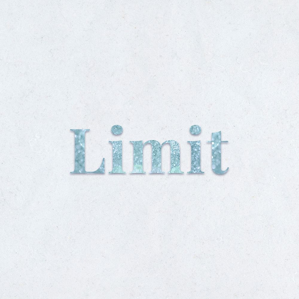 Limit light blue glitter font on a blue background
