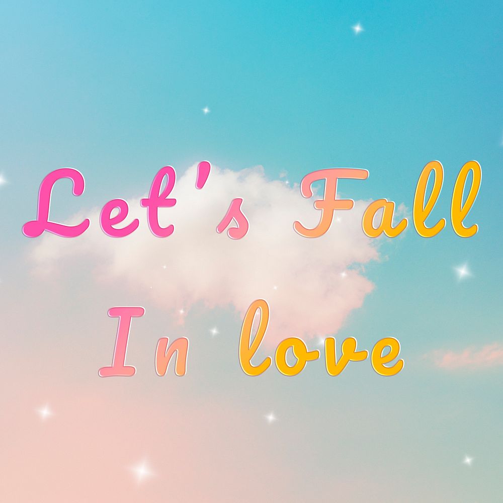 Doodle font let's fall in love typography