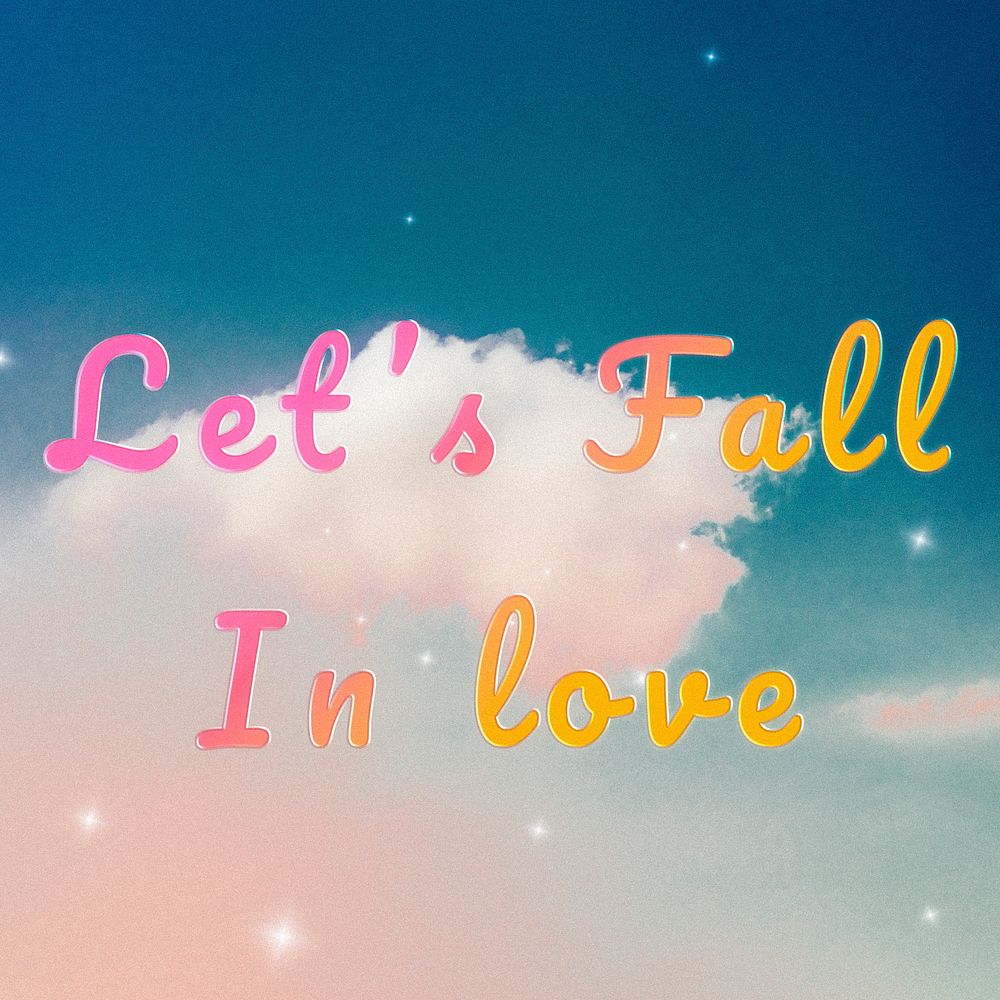 Doodle font let's fall in love typography