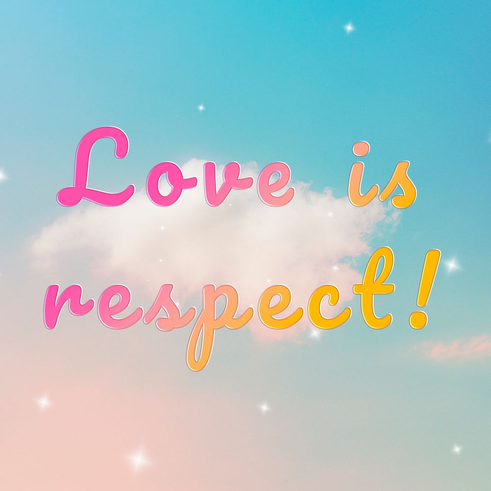 Love is respects romantic message doodle font typography