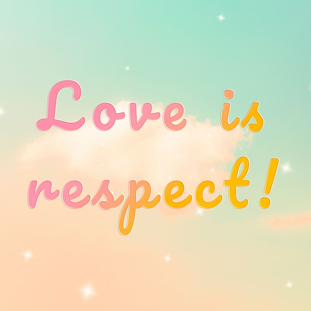 Love is respects text doodle font typography