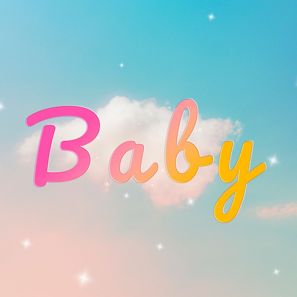 Baby love text doodle font typography