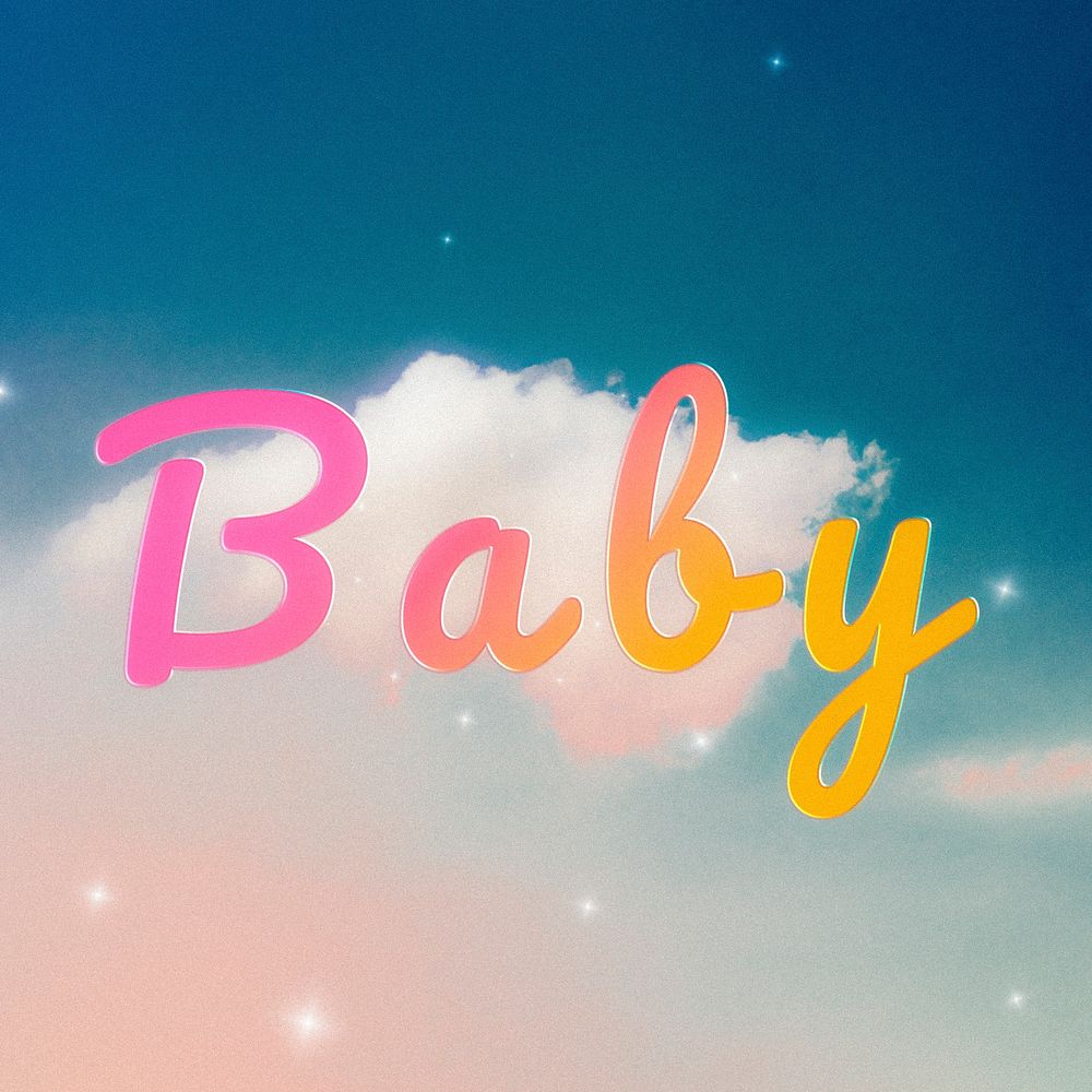 Baby romantic message doodle font typography