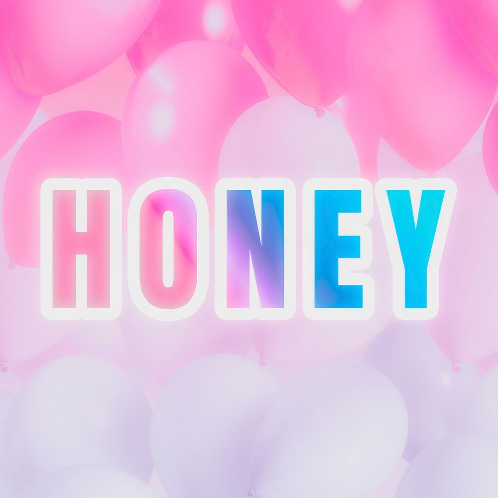 Honey pastel gradient typography word