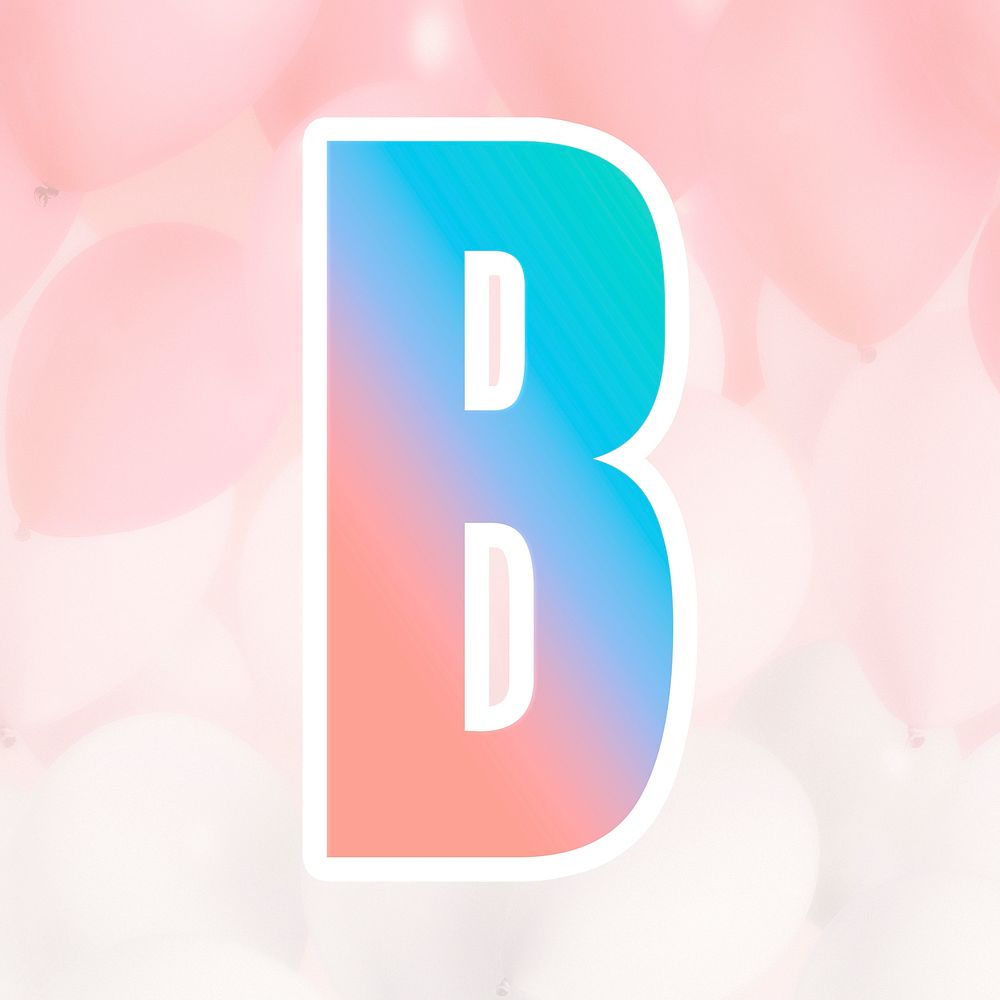 Letter b psd gradient character