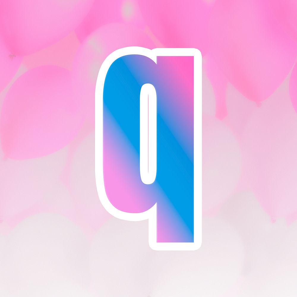 Psd letter q bold typography