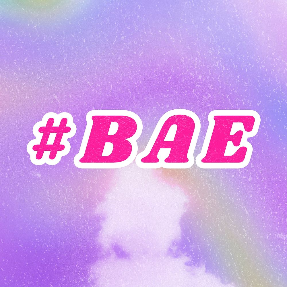 Retro purple #BAE trendy word aesthetic
