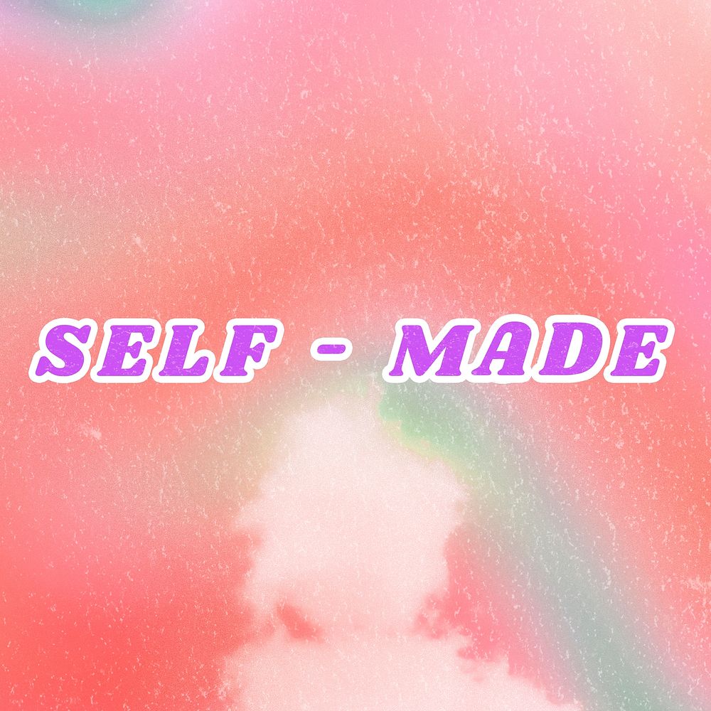 Retro pink Self-made trendy word aesthetic