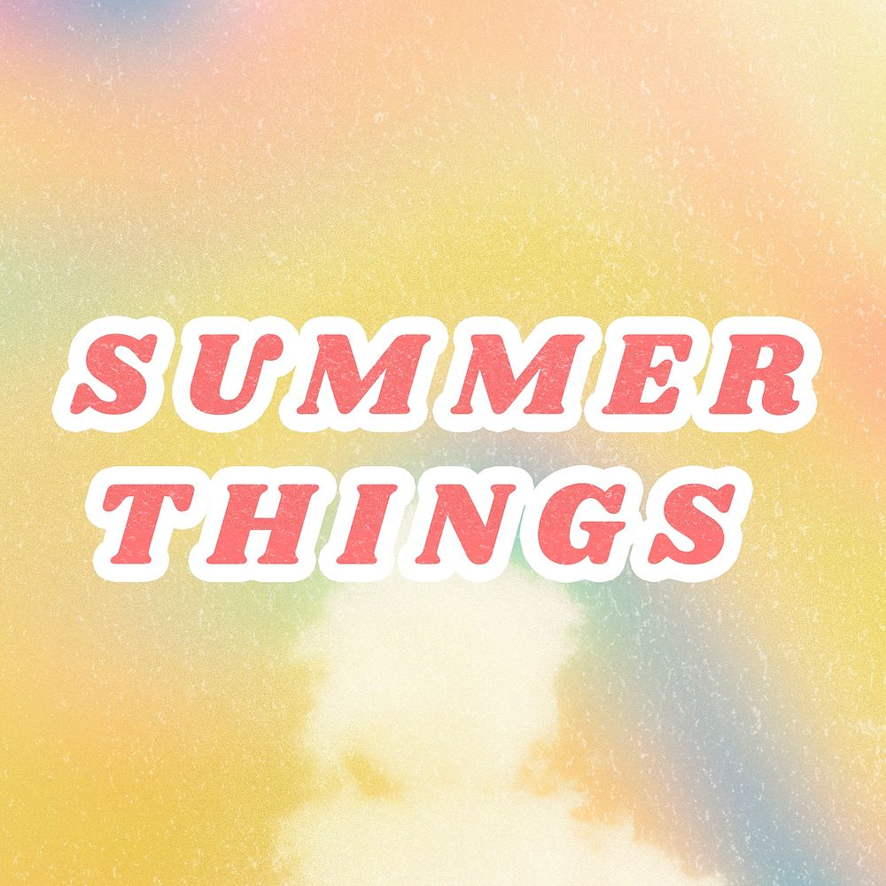 Yellow Summer Things aesthetic quote pastel typography illustration