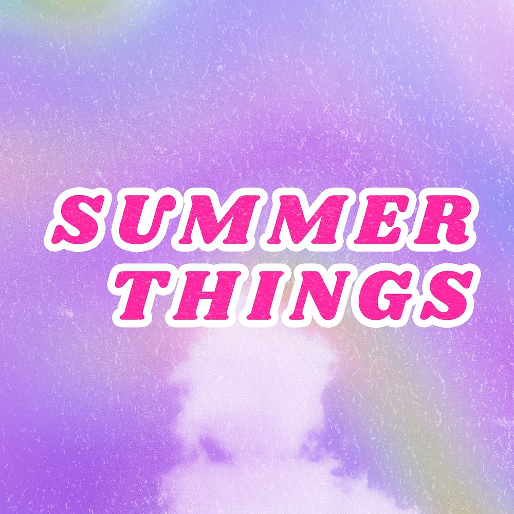 Summer Things purple quote retro dreamy illustration