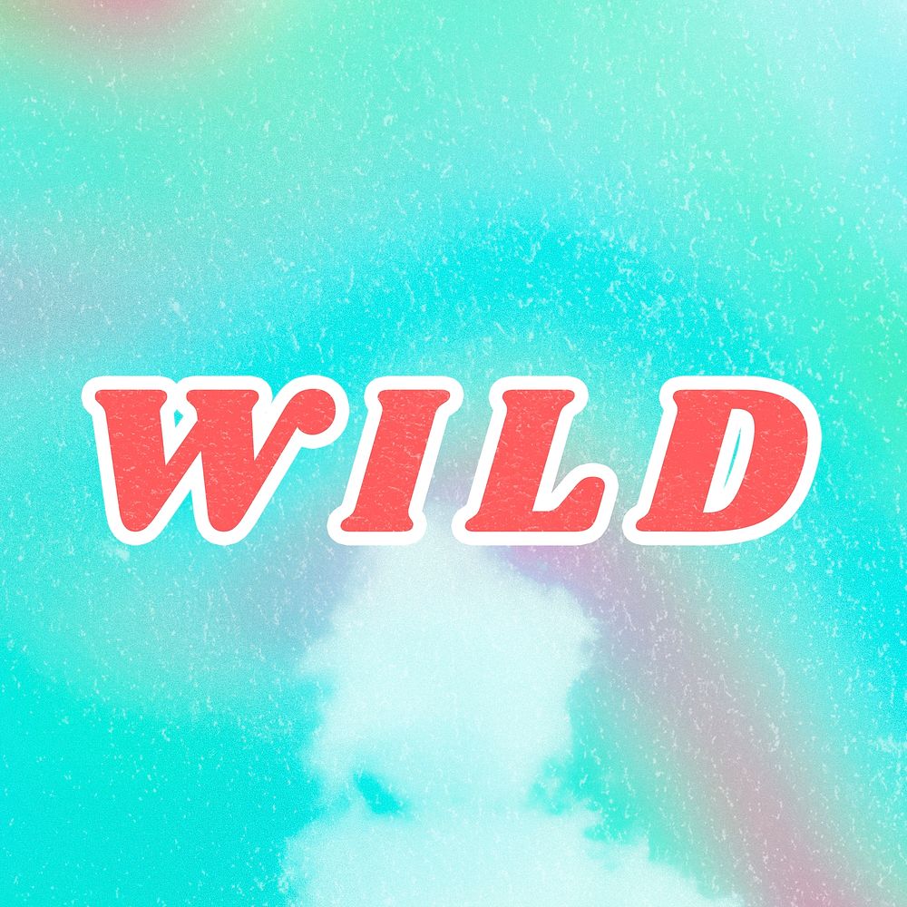 Blue Wild aesthetic pastel typography colorful illustration