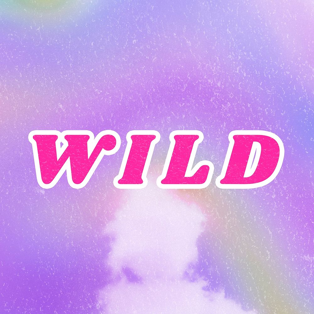 Purple retro Wild trendy word aesthetic