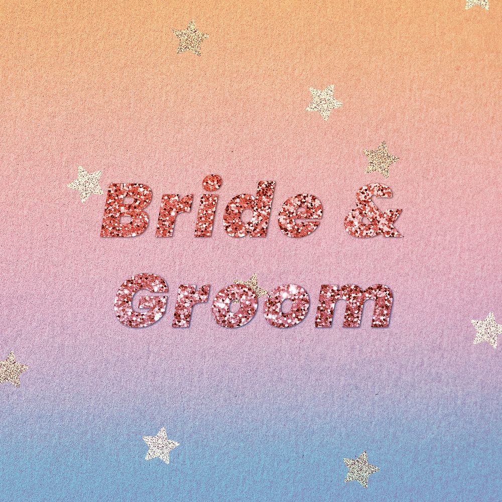 Bride & groom word lettering font