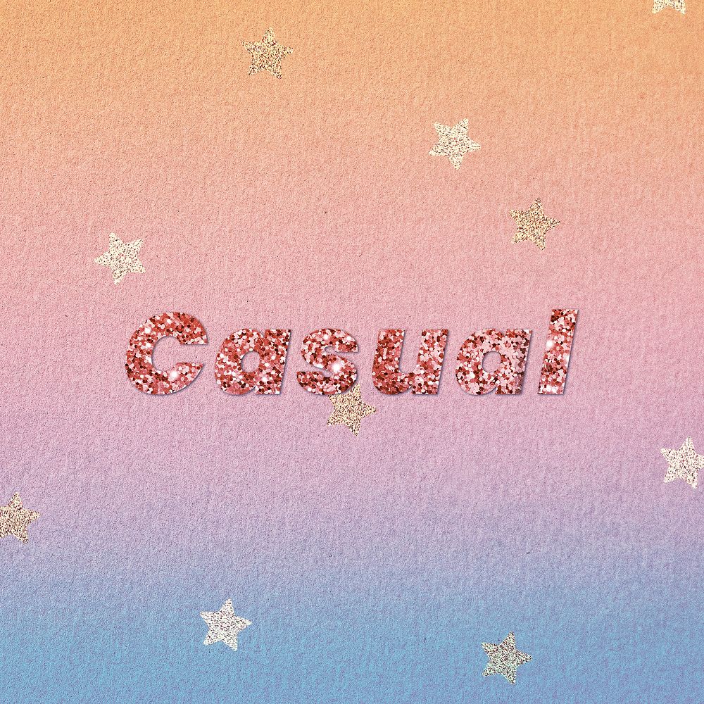 Glittery casual lettering font typography
