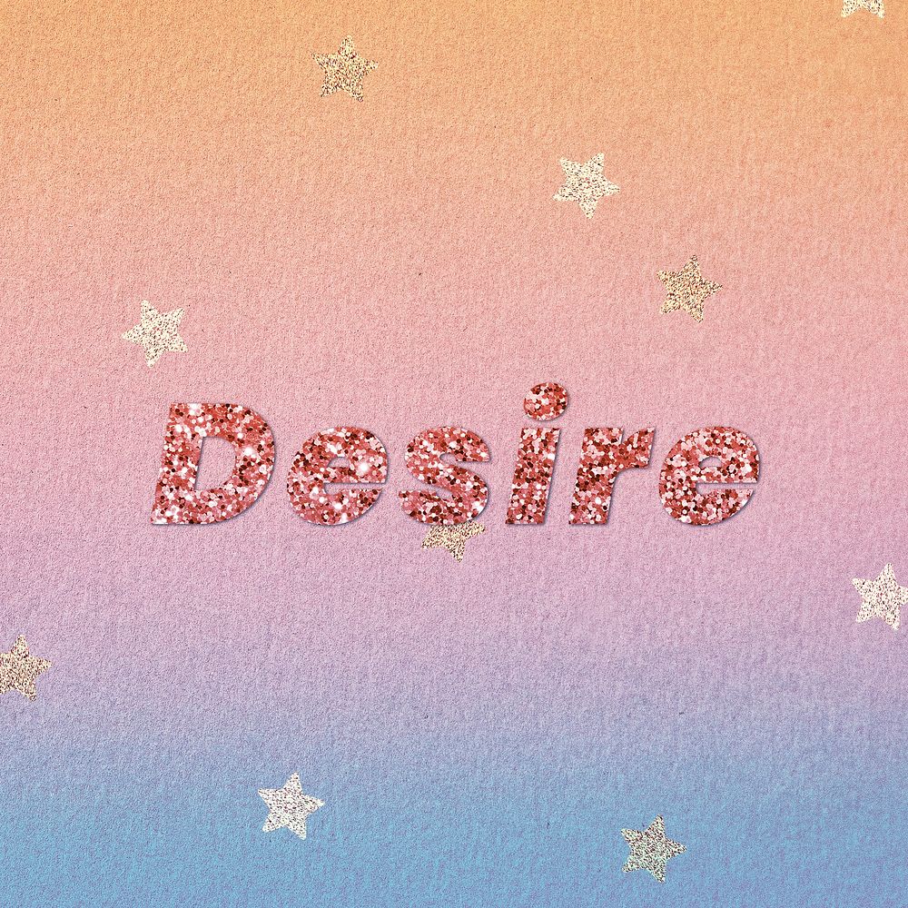 Desire glittery lettering font typography