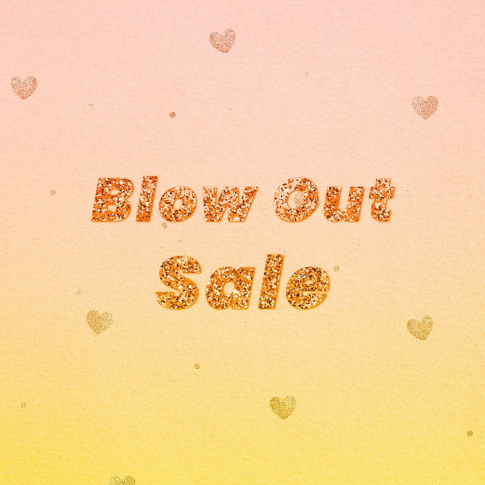 Blow out sale word typography font