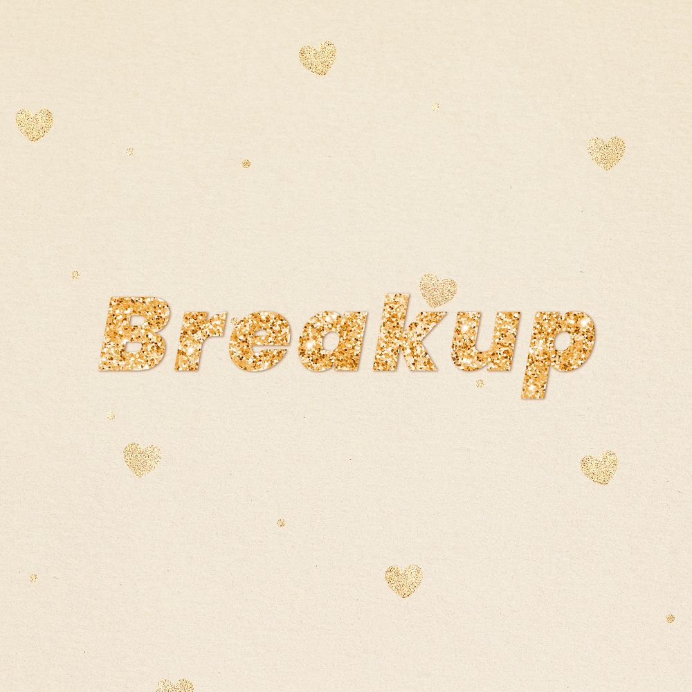 Breakup gold glitter text font