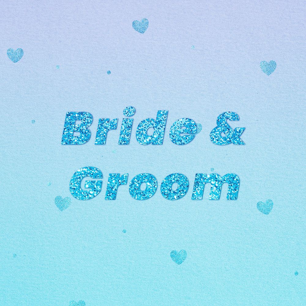Bride & groom word lettering font
