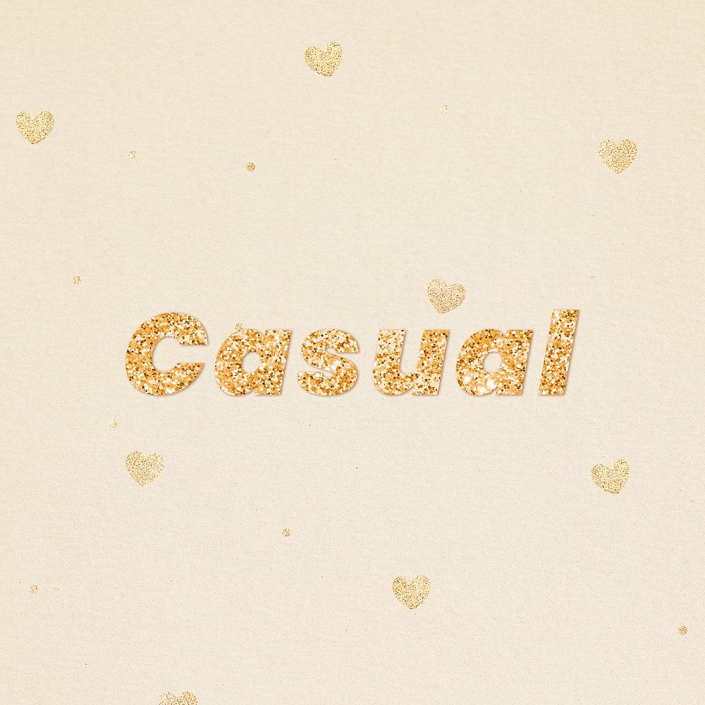 Casual gold glitter text font