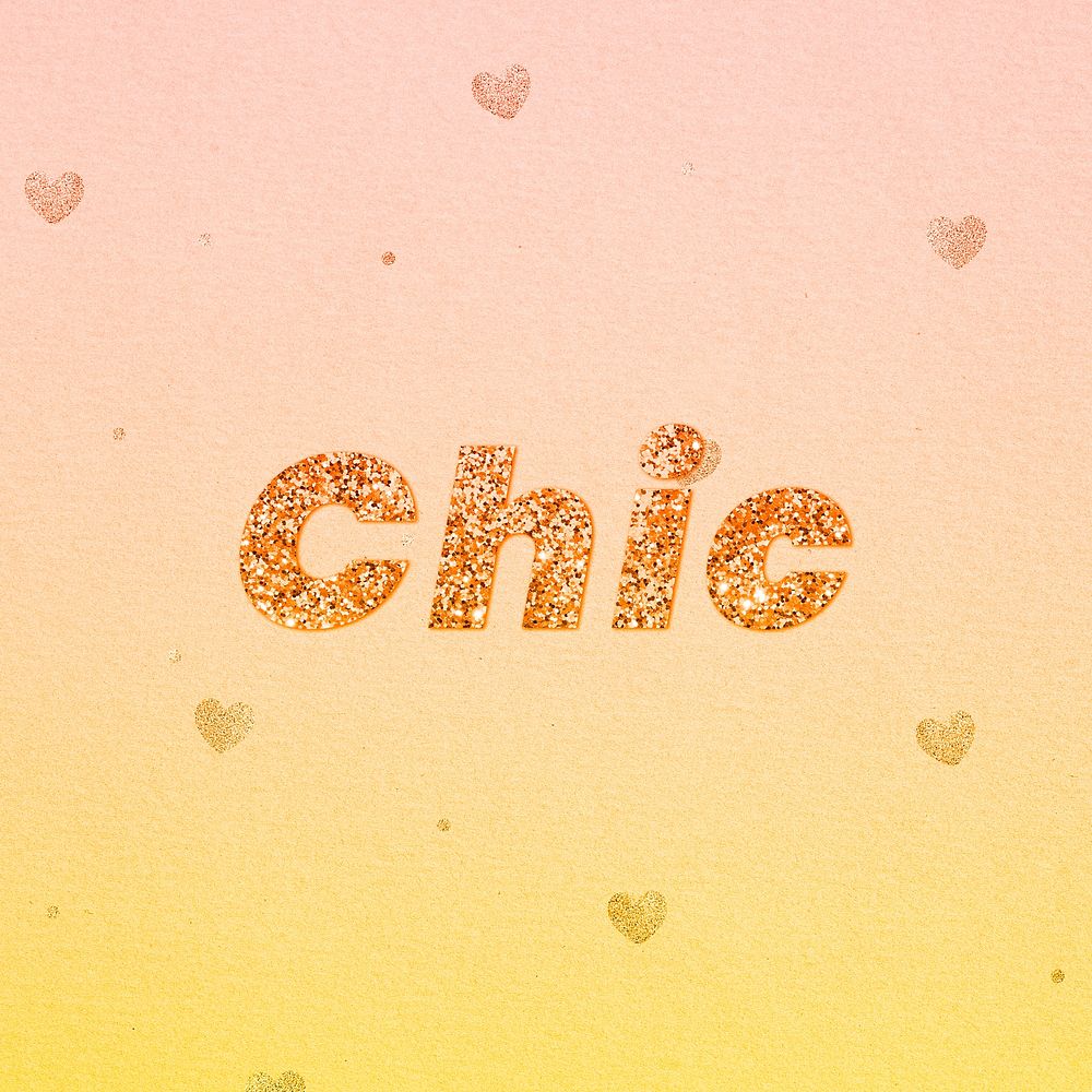 Chic gold glitter text effect