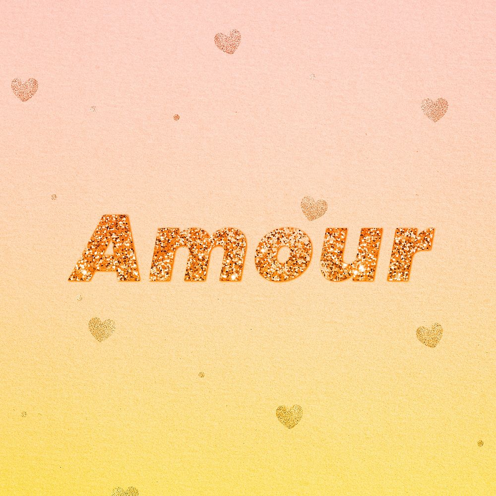 Amour gold glitter text effect