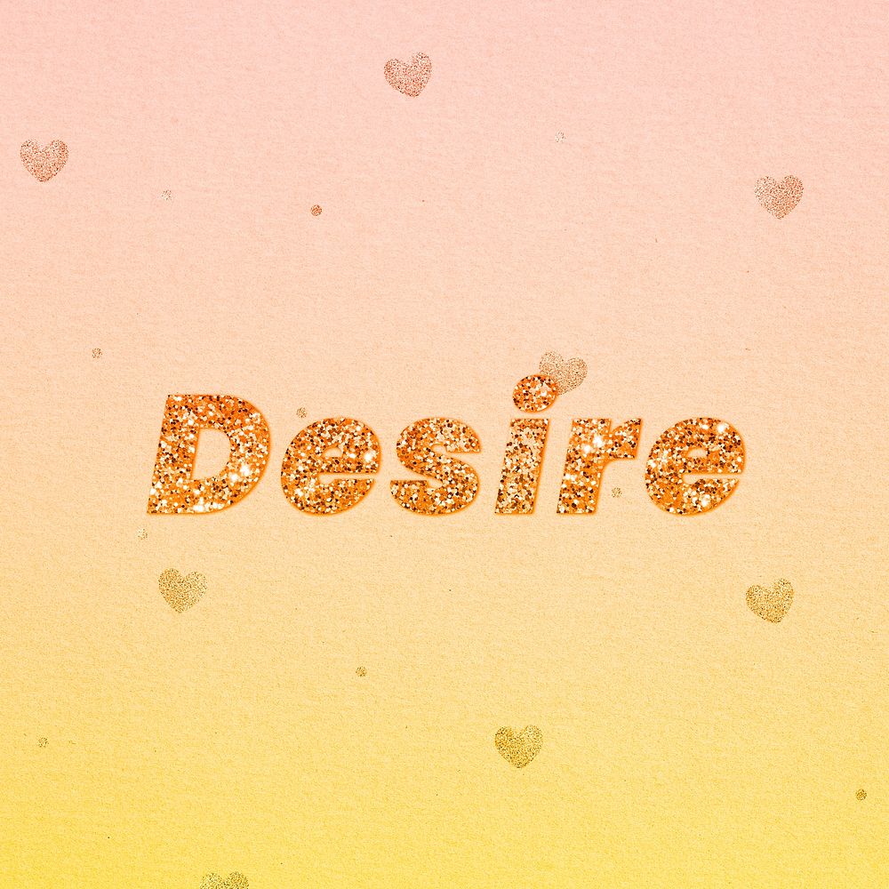 Desire gold glitter text font