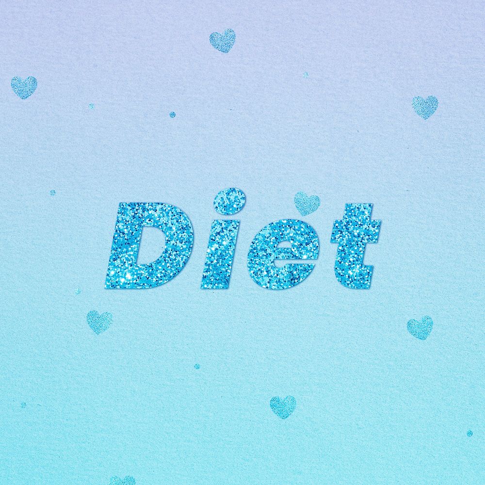 Glittery diet word typography font