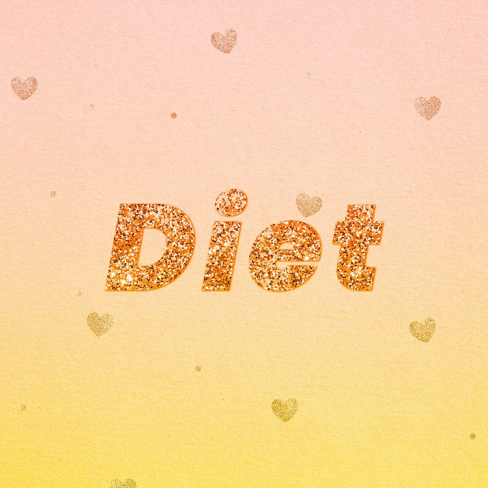 Diet gold glitter text effect