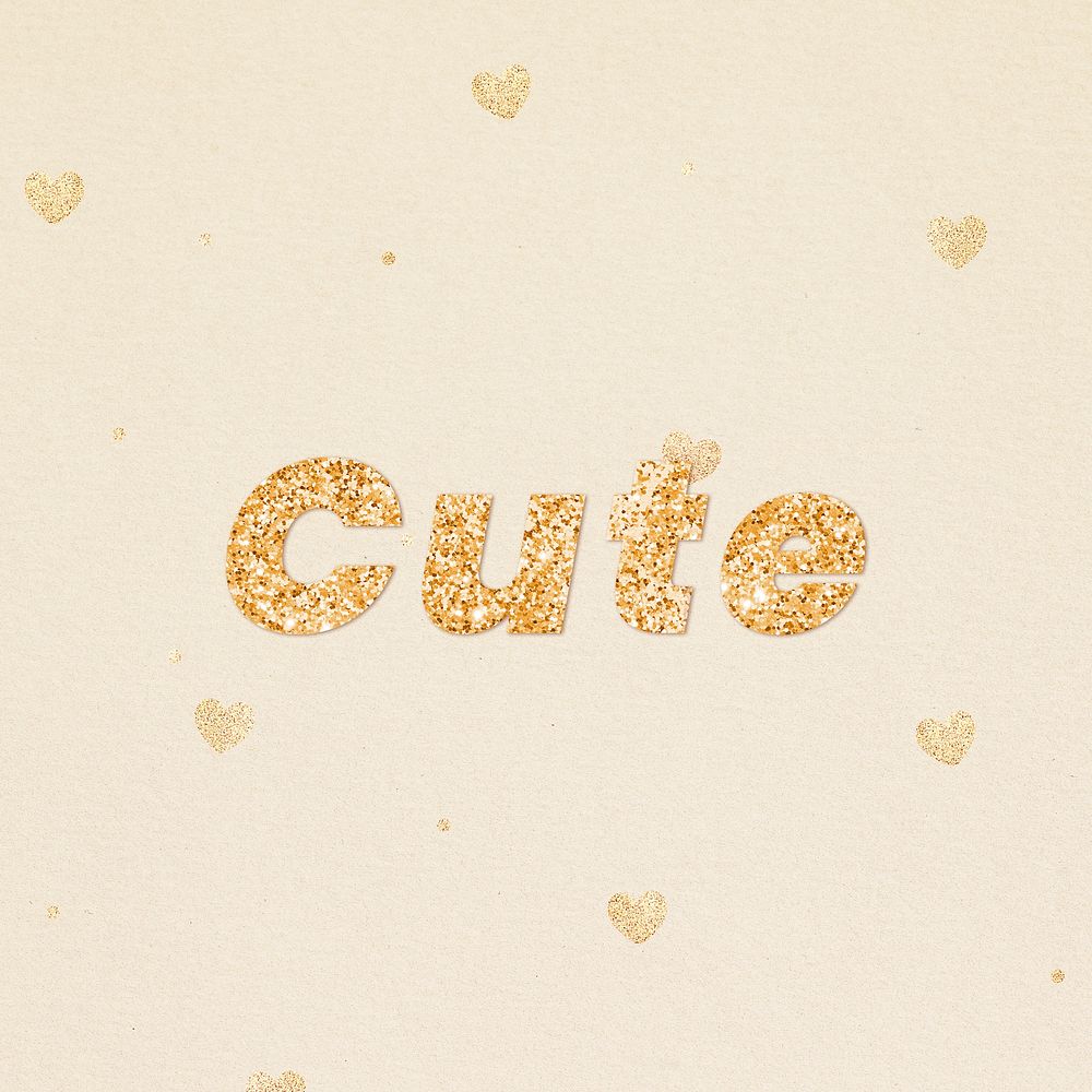Cute gold glitter text font