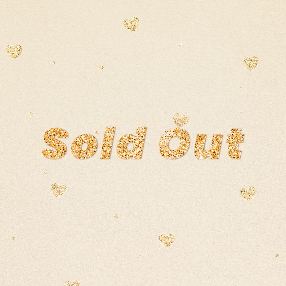 Sold out gold glitter text effect