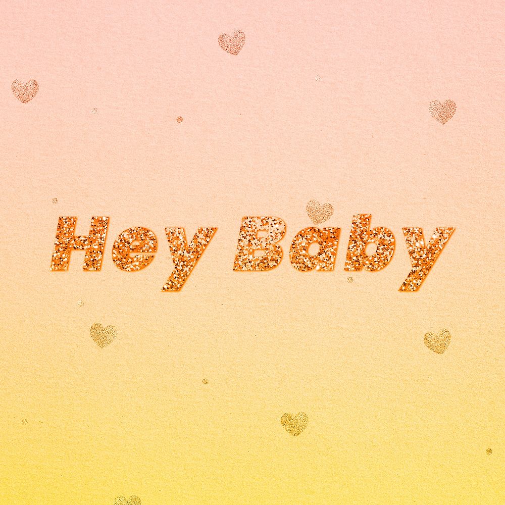 Hey baby gold glitter text effect